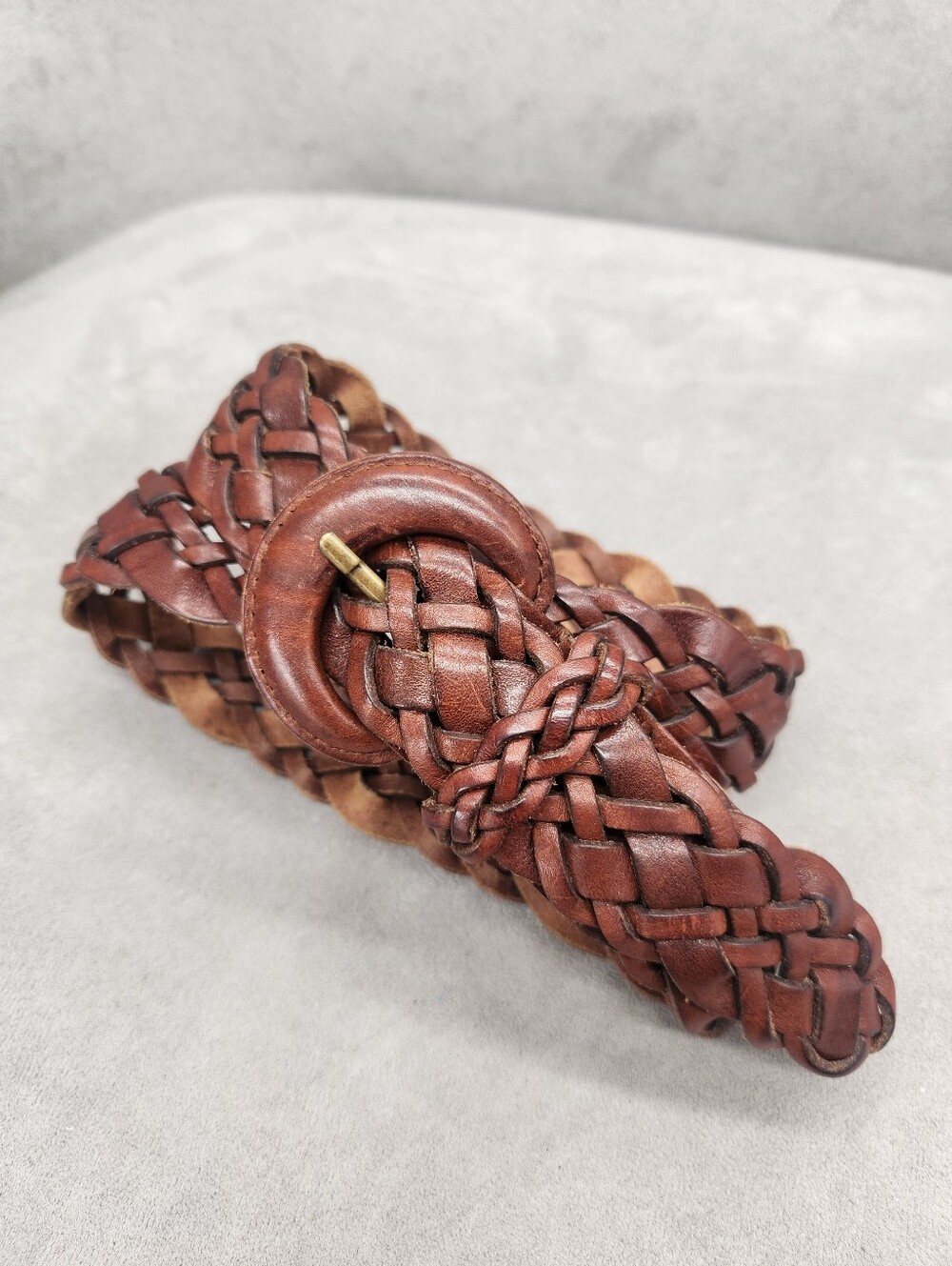 Bohemian Belt Women's M Brown Woven Leather Braided Casual Cottagecore Festival